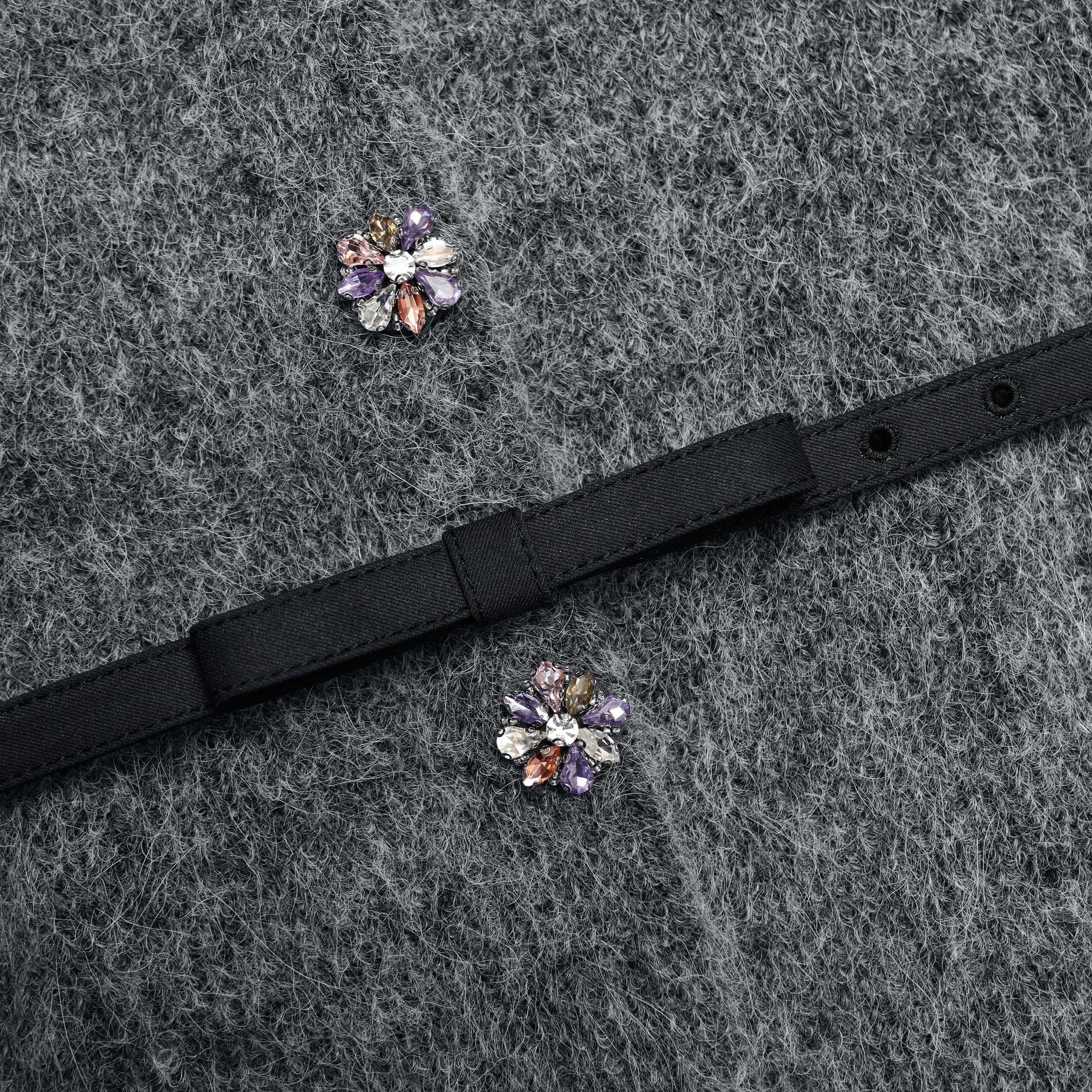 Charcoal Crystal Trim Cardigan