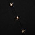 Black Knit Taffeta Midi Dress