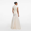Cream Boucle Taffeta Maxi Dress