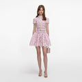 Pink Floral Lace Mini Dress