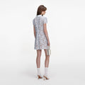 Blue Guipure Lace Mini Dress