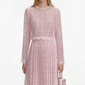 Pink Organza Lace Maxi Dress