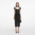 Black Sweetheart Lace Midi Dress