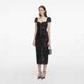 Black Sweetheart Lace Midi Dress