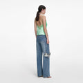 Green Satin Lace Top