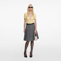 Yellow Contrast Lace Knit Top