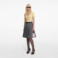 Yellow Contrast Lace Knit Top