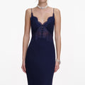 Navy Lace Georgette Maxi Dress