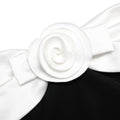 Black Crepe Flower Mini Dress