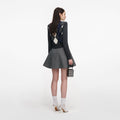 Grey Argyle Crystal Trim Jumper