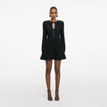 Black Sequin Knit Mini Dress