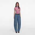 Pink Short Sleeve Viscose Knit Top