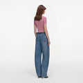 Pink Short Sleeve Viscose Knit Top
