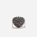 Multi Crystal Heart Clutch