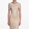 Champagne Rhinestone Maxi Dress