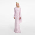 Pink Jersey Drape Maxi Dress