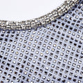 Blue Rhinestone Mesh Midi Dress
