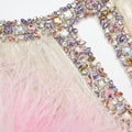 Champagne Metallic Ombre Feather Maxi Dress