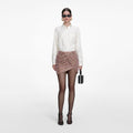 Cream Satin Jacquard Blouse