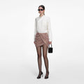 Cream Satin Jacquard Blouse