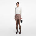 Multi Rhinestone Fishnet Mini Skirt