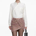 Multi Rhinestone Fishnet Mini Skirt