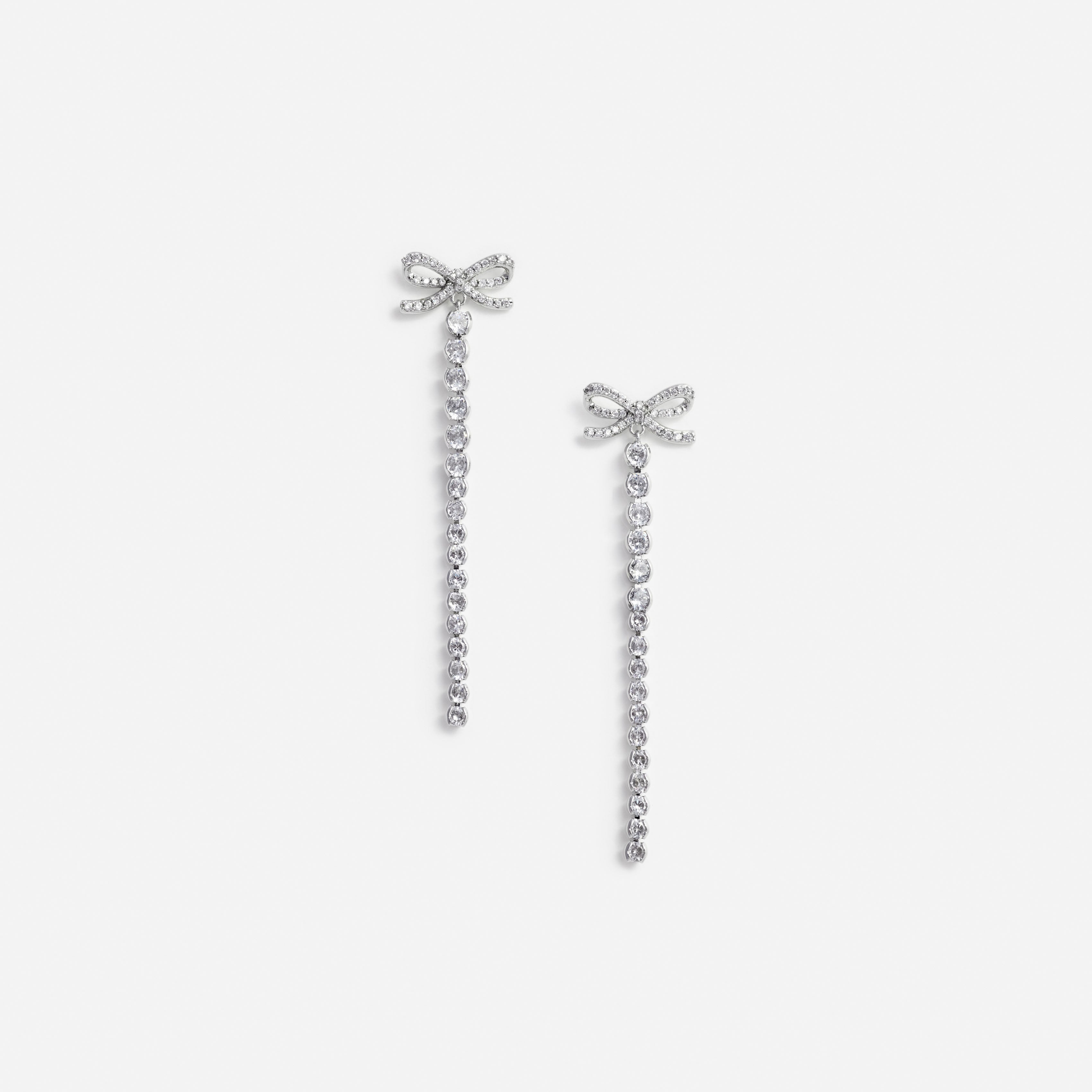 Crystal Bow Droplet Earrings