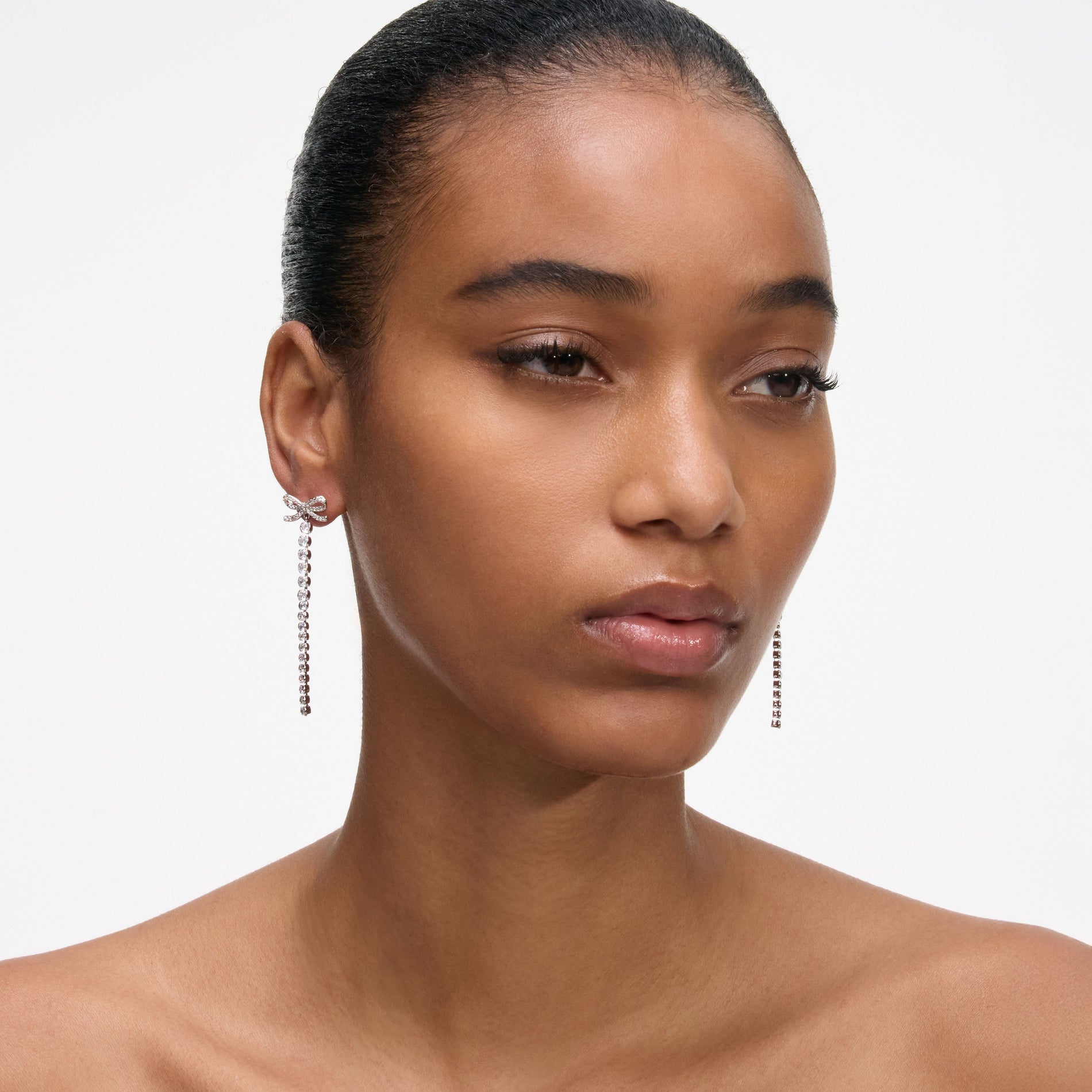 Crystal Bow Droplet Earrings