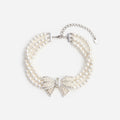 Pearl Satin Bow Necklace