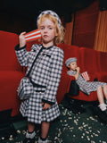 Navy Check Boucle Skirt
