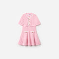 Pink Knitted Cape Dress
