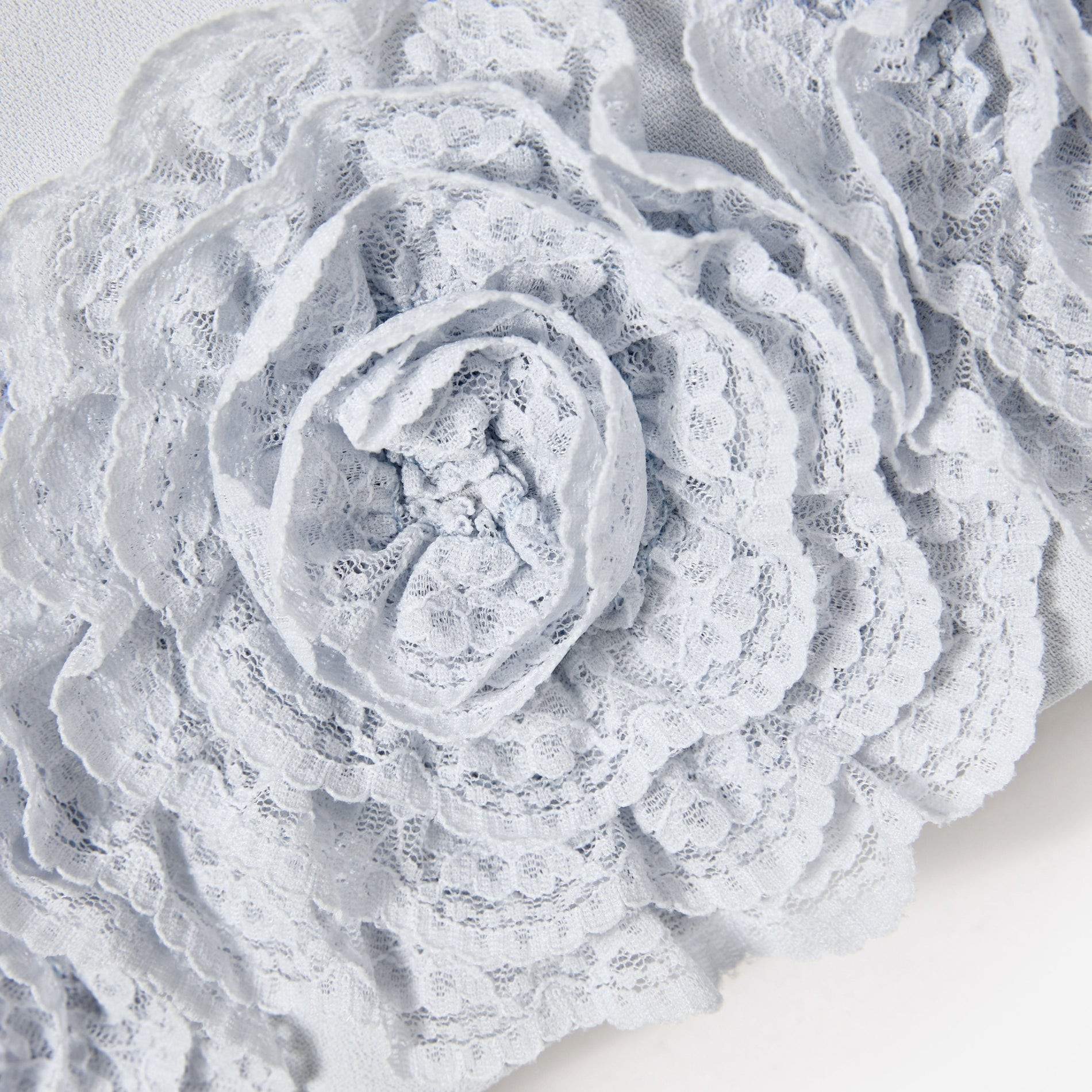 Blue Crepe Flower Dress