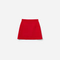 Red Flower Trim Knit Skirt
