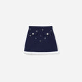 Navy Embellished Knit Skirt
