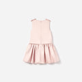 Pink Satin Sleeveless Flower Dress