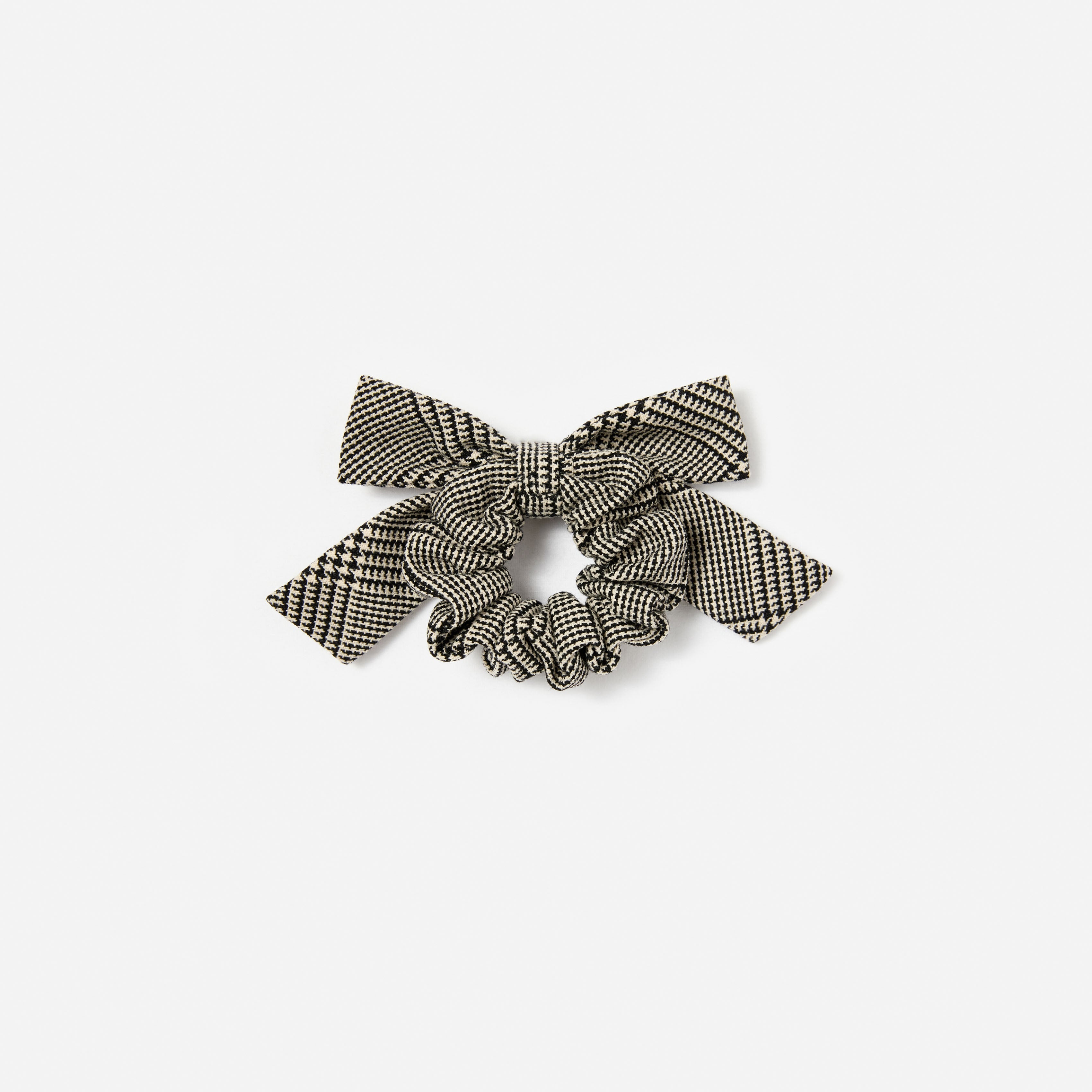 Black Check Hair Bow