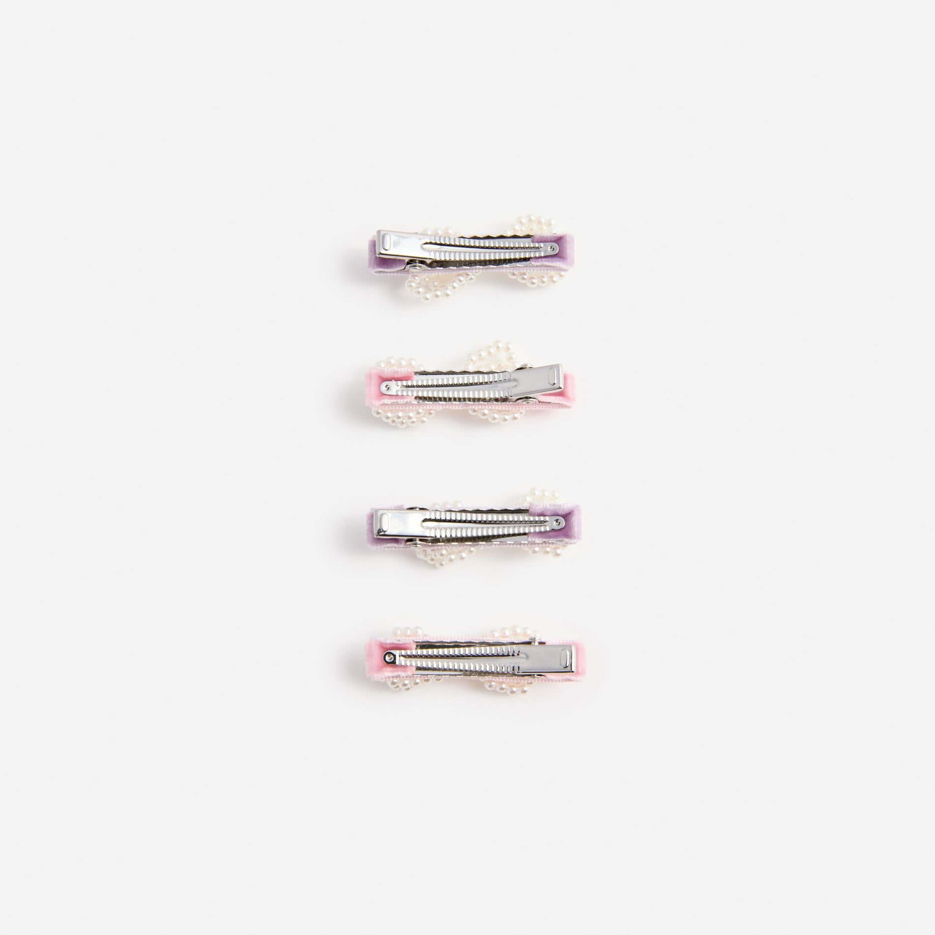 Multi Velvet Pearl Bow Hairclips