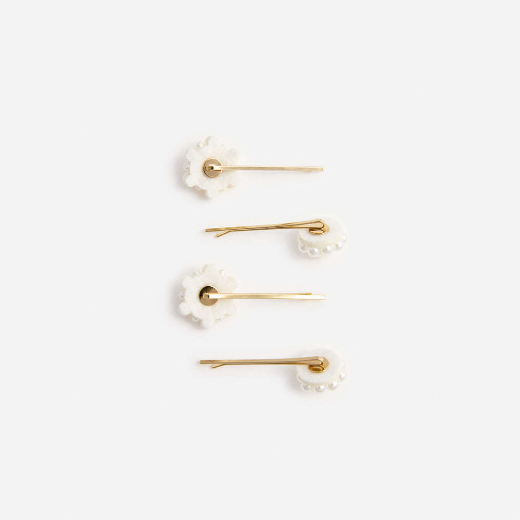 Pearl Flower Hairclips