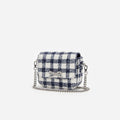 Navy Check Boucle Bag
