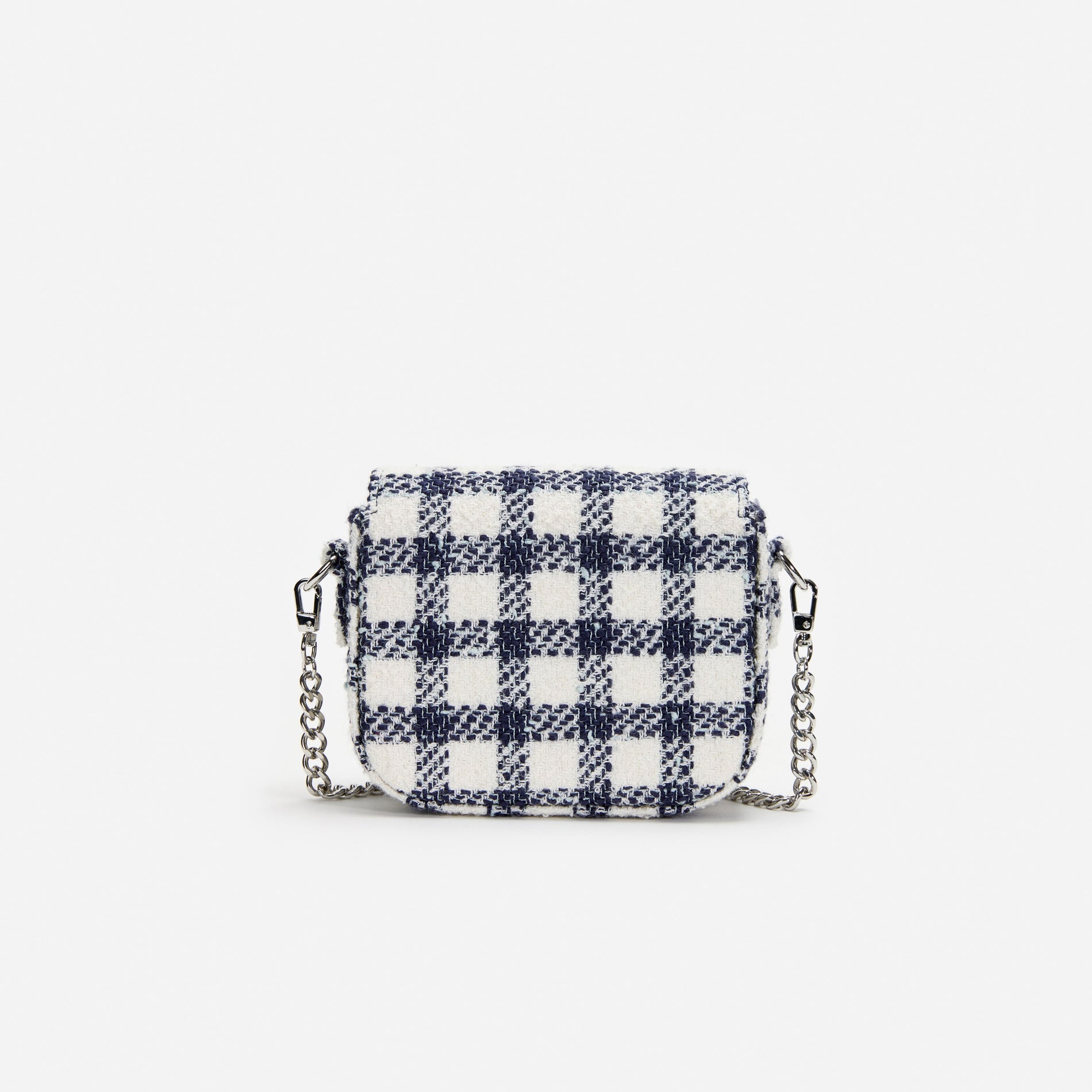 Navy Check Boucle Bag