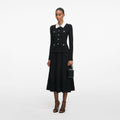 Black Tailored Knit Midi Dress
