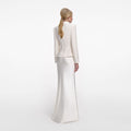 Cream Boucle Collared Maxi Dress