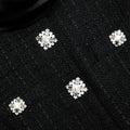 Black Boucle Collared Midi Dress