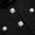 Black Boucle Collared Mini Dress