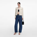 Cream Embellished Boucle Jacket
