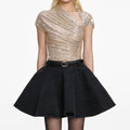 Champagne Rhinestone Drape Top