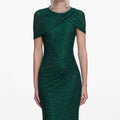 Green Rhinestone Maxi Dress