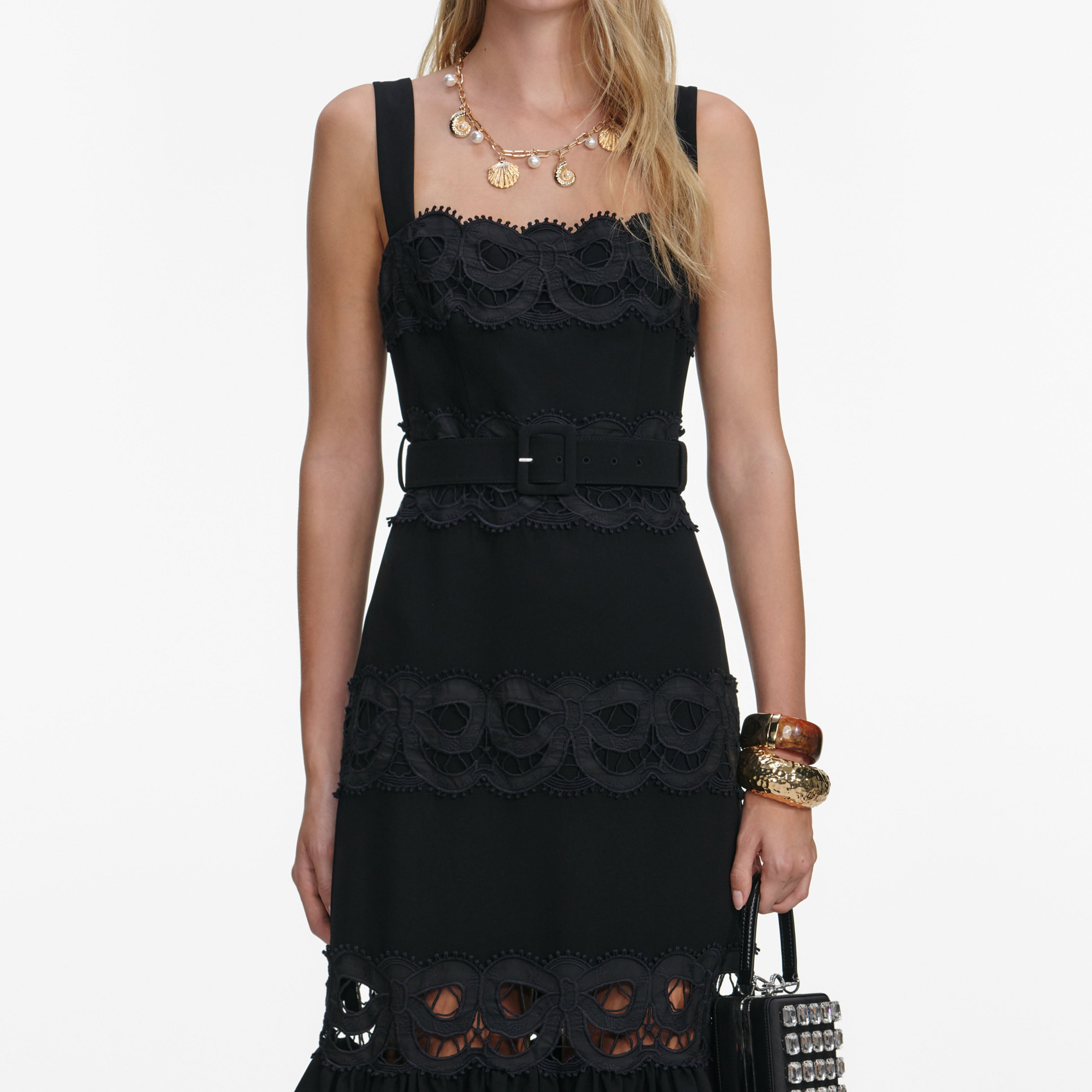 Black Crepe Midi Dress