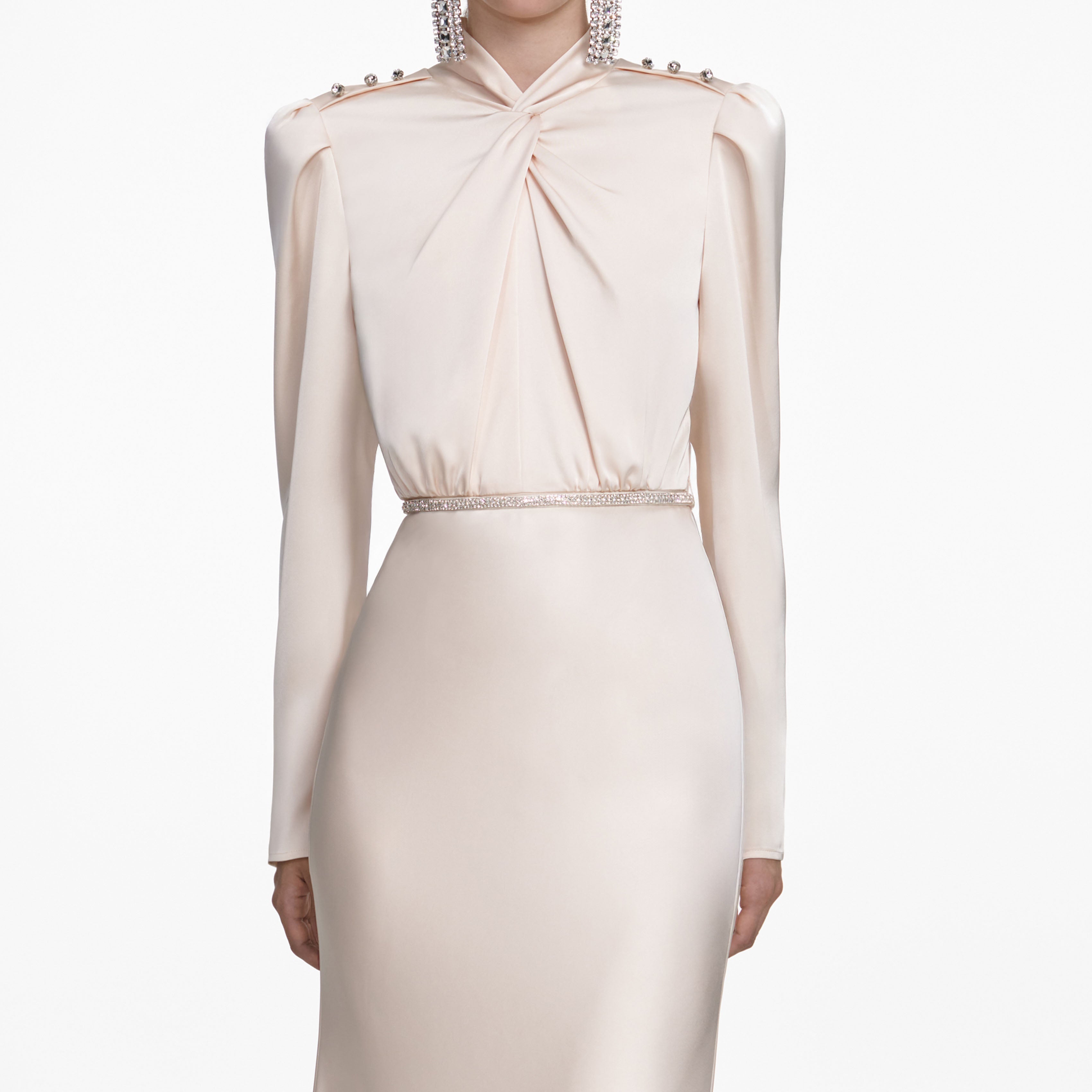 Champagne Satin Maxi Dress