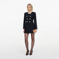Navy Boucle Mini Dress